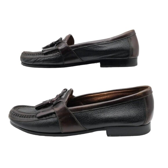 Johnston & Murphy Men's Sz 10M Passport Tassel Leather Loafers Brown Black EUC - Picture 4 of 11